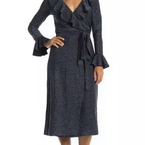 Free people wrap midi sparkly dress xs